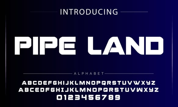 Sports minimal tech font letter set. Luxury vector typeface for company. Modern gaming fonts logo design.
