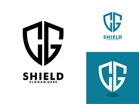 Letter CG shield logo, Security Logo Protection Symbol Vector Logo Design