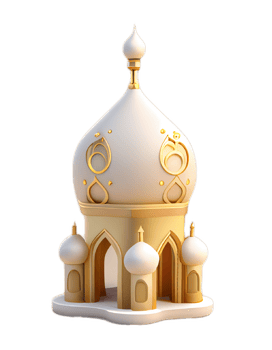 Mini Mosque 3D Illustration. png