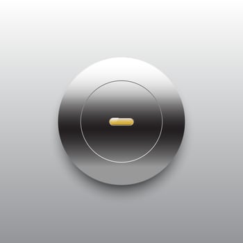 Technology button with metal  chrome steel vector background for logo, design concepts, interfaces, apps.