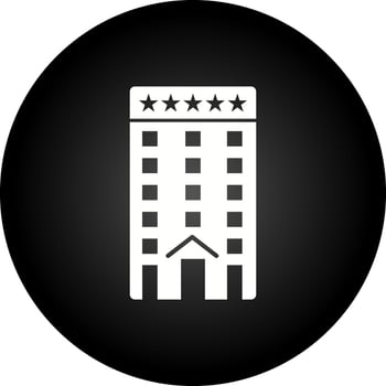 Five Star Building Vector Icon
