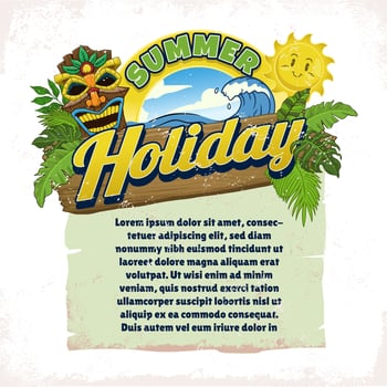 Summer Holiday Greeting Beach Tropical Text vector