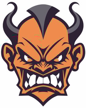 Angry demon face vector
