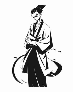 anime swordsmen illustration vector