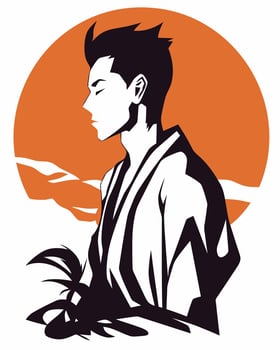Anime martial artist vector