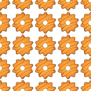 Pattern homemade cookie different taste in pastry biscuit vector