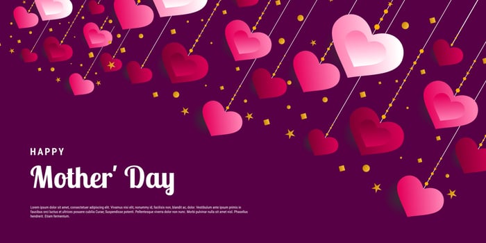 Mother's day sale poster or holiday shop seasonal discount offer banner vector