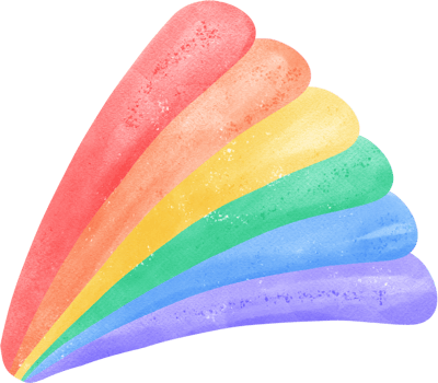 cute pride rainbow hand drawn watercolor cartoon png