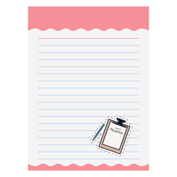 Paper Note Aesthetic Writing Pad and Pen Sticker Back To School png