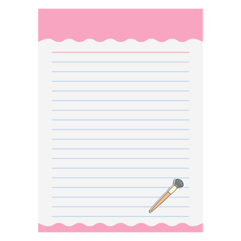 Paper Note Aesthetic Sticker cheek brush Make Up And Skin Care Tools png