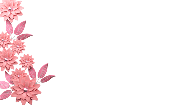 3D Top View of Beautiful Flowers With Leaves. png