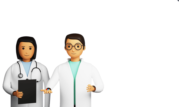 3D Rendering Of Male And Female Doctor Character png