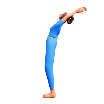 3D Young Lady Practicing Yoga. png
