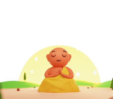 3D Redner of Sage Meditating Against Sunrise. png