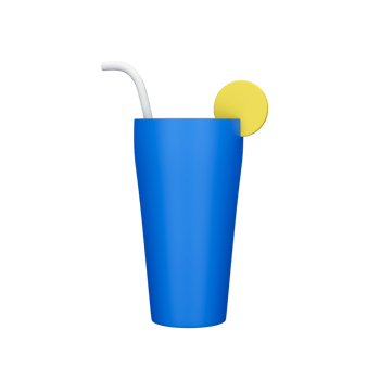 3D Render, Lemonade Drink Glass. png