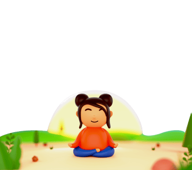 3D Young Girl Meditating png