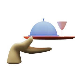 3D Render of Cloche With Wineglass Tray. png
