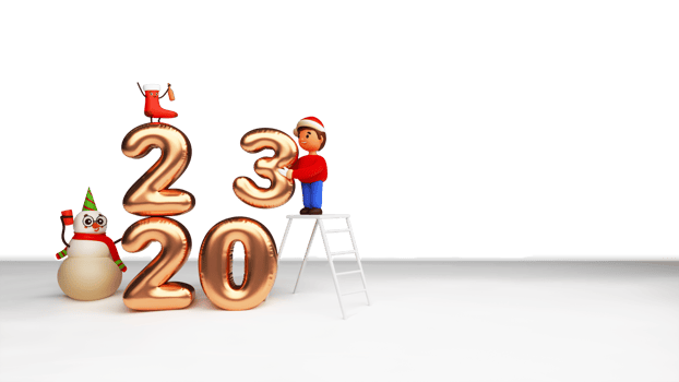 3D Bronze Balloon With Cartoon Boy Wearing Santa Hat, Snowman. png