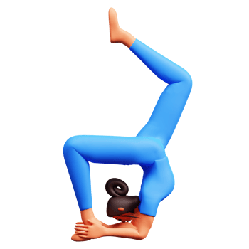 3D Young Lady Practicing Yoga. png