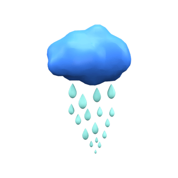 3D Rendering of Rainy Cloud Element In Blue Color. png