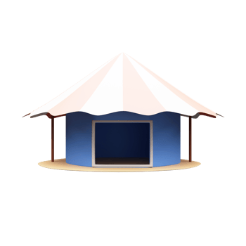 Beautiful Blue Hut 3D Render. png
