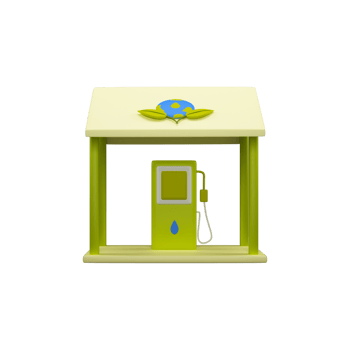 3D Rendering of Arch Petrol Pump Element. png