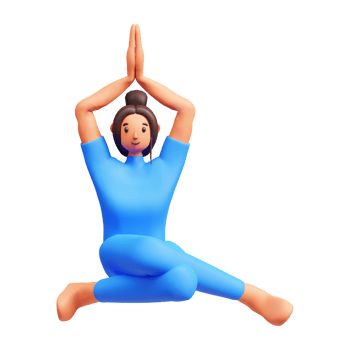 3D Young Lady Practicing Sukhasana. png