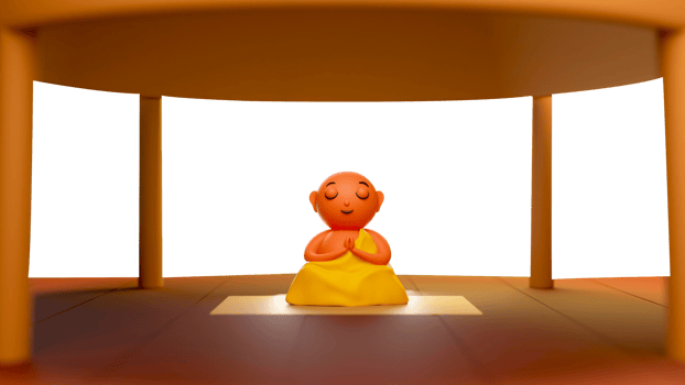 3D Render of Indian Sage Meditating. png