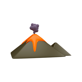 3D Rendering Volcano Element. png