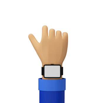3D Render of Human Hand Showing Smart Wrist Watch. Blank Screen for your Product Advertisement or App Presentation. png