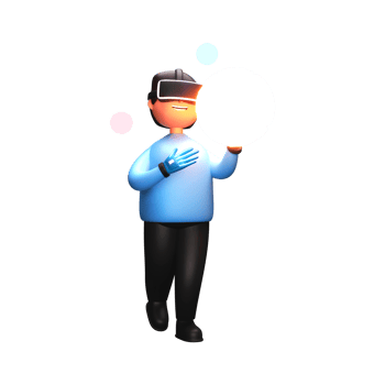 3D Rendering of a Male Character Wearing VR Goggle with Touching Virtual Lightening Globe png