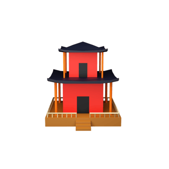 3D Render of Chinese Temple. png