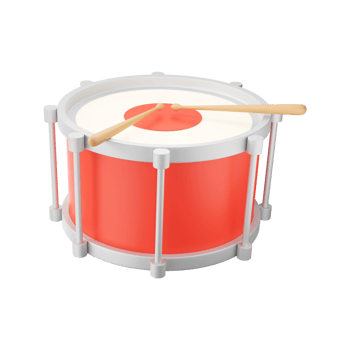 3D Render of Snare Drum With Sticks. png