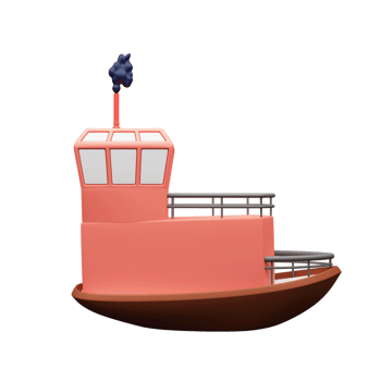 Red Ship Boat 3D. png