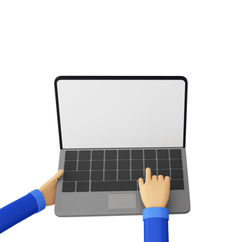 3D Render of Human Hands Holding Laptop with Blank Screen for your Product Advertisement, Website or Landing Page Presentation etc. png