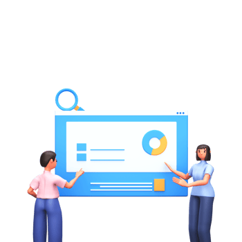 3D Render of Official Worker Or Employee Presenting Infographic Diagram Chart png
