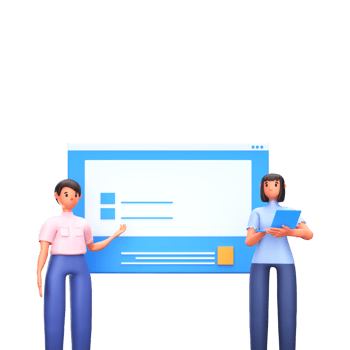 3D Render of Official Employees Character With Presentation Website png