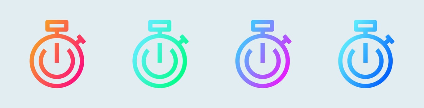 Stopwatch line icon in gradient colors. Timer signs vector illustration.