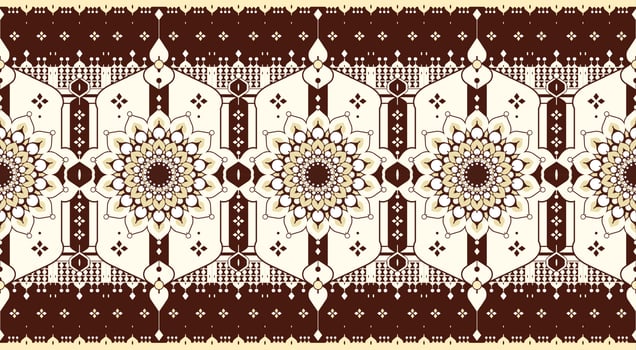 geometric and mandala ethnic fabric pattern for cloth carpet wallpaper background wrapping etc. vector