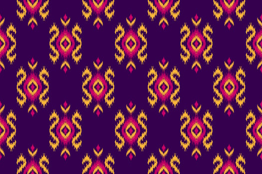 Ethnic ikat seamless pattern in tribal. Aztec geometric ethnic ornament print. Ikat pattern style. vector