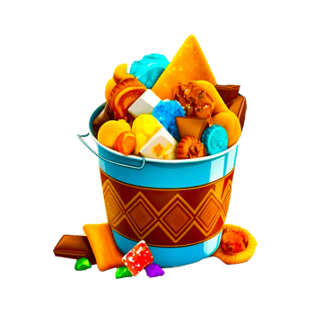 colorful candy basket png