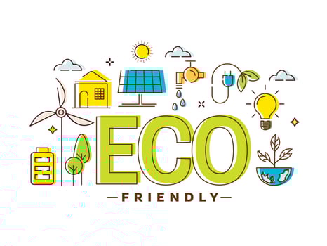 Doodle Style Eco Friendly Elements On White Background. vector