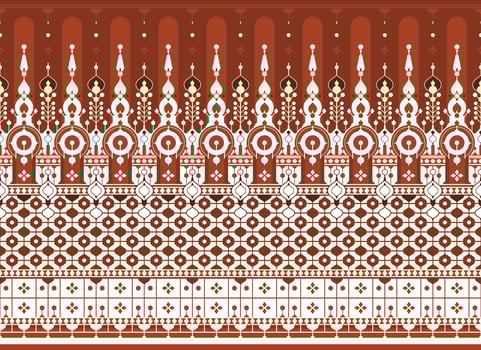 geometric ethnic fabric pattern for cloth carpet wallpaper background wrapping etc. vector