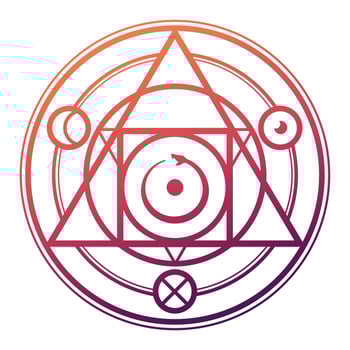 The magic circle of mystical geometry. Alchemical circle vector