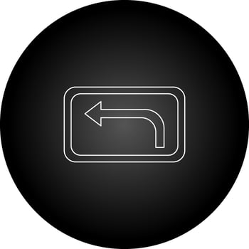 Left Turn Ahead Vector Icon