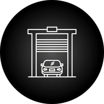 Car in garage Vector Icon