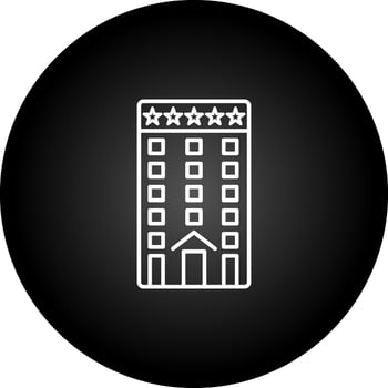 Five Star Building Vector Icon