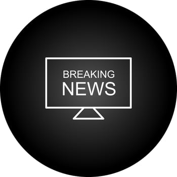 Breaking News on TV Vector Icon