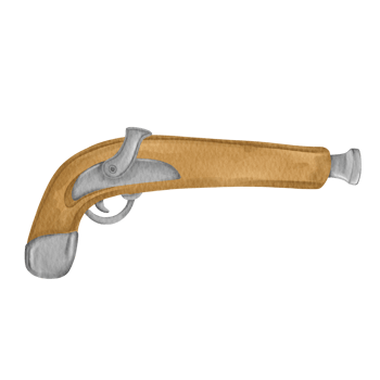 watercolor pistol pirate clip art png