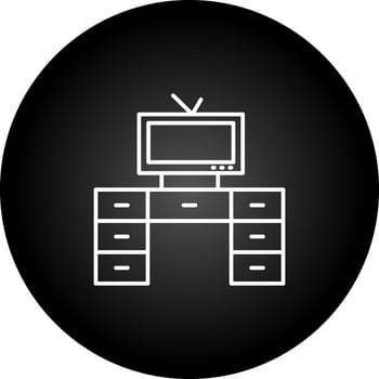 Television Set with Vector Icon